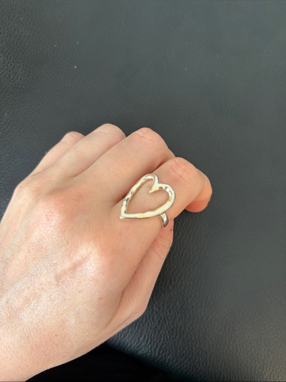 Silver Open Heart Ring - Women's Fashion Jewelry
